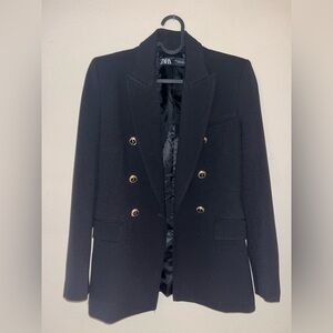 Zara Black Blazer gold buttons